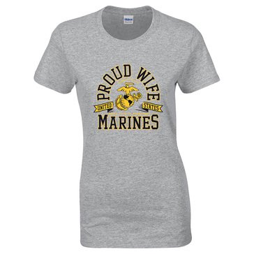 MV Sport Ladies Marines Proud Wife Short Sleeve Tee P2AHZN D