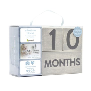 Pearhead Baby Milestone Age Wooden Blocks