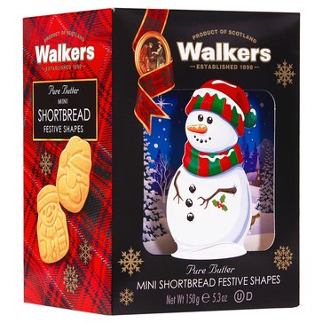 Walkers Holiday 3D Carton Snowman Mini Shortbread Stars 5.3 oz
