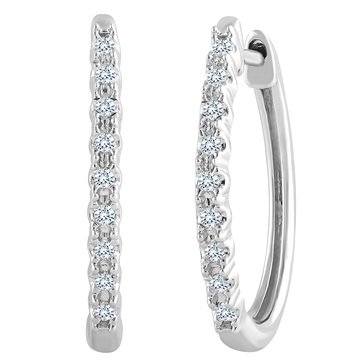 Because by Navy Star 14K White 1/8 cttw Hoop Earrings