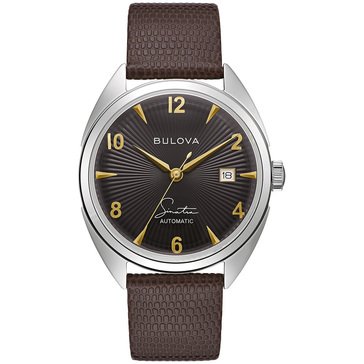 Bulova Men's Frank Sinatra Fly Me To The Moon Leather Strap Watch