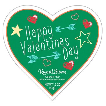Russell Stover Chalkboard Heart Assorted Chocolates, 1.5 oz