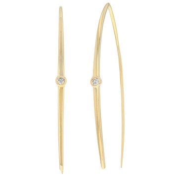 Rachel Reid 14K Single Diamond A Wire Earrings