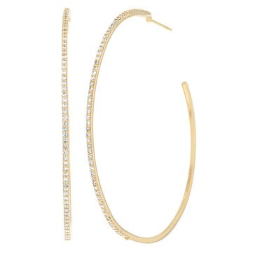 Rachel Reid 14K Large Diamond Hoop Earrings