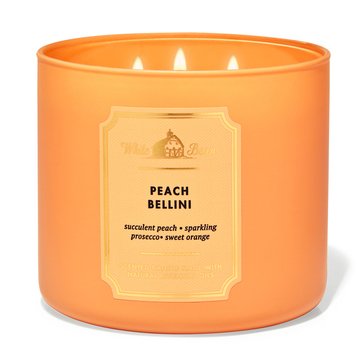 Bath & Body Works White Barn Color 3Wick Candle - Peach Bellini