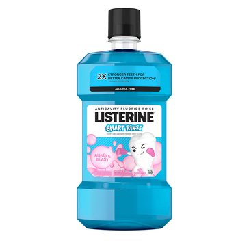 LISTERINE Smart Rinse Anticavity Bubble Blast Fluoride Rinse, 16.9 fl oz