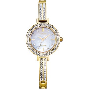 Citizen Eco-Drive Women's Silhouette Crystal Stainless Steel Bracelet Watch