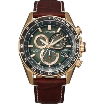 Citizen Men's PCAT Leather Strap Eco-Drive Watch