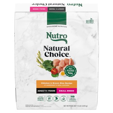 Nutro Natural Choice Small Breed Adult Chicken and Brown Rice Dog Food, 13lbs