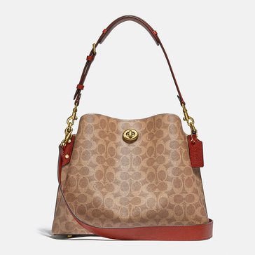 Coach Coated Canvas Signature Willow Shoulder Bag