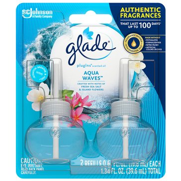 Glade Plug-In Scented Oil Refills, 2-count, Aqua Waves