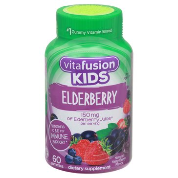 Vitafusion Kids' Elderberry  Immune Support Gummies, 60-count