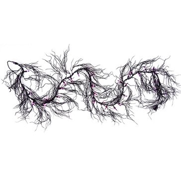 HKS 6' Black Garland With 35-count Purple Lights