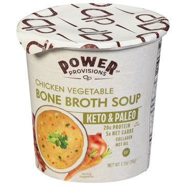 Power Provisions Chicken Vegetable Bone Broth Soup, 1.2oz