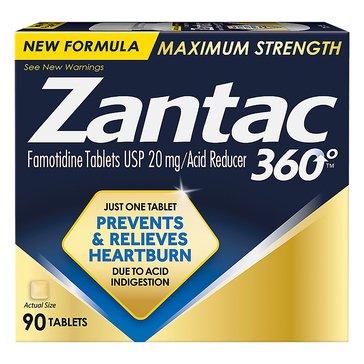 Zantac 360 Maximum Strength 20mg Tablets 90ct Bottle