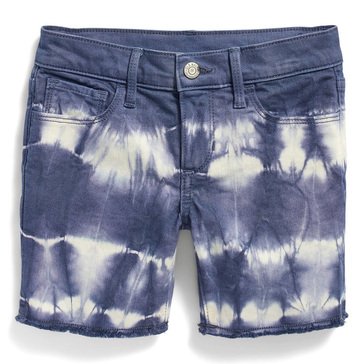 Old Navy Girls' Frayed-Hem Tie-Dye Jean Midi Shorts