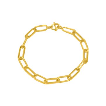 23K 1/4 Baht 7 Fancy Oval Link Bracelet