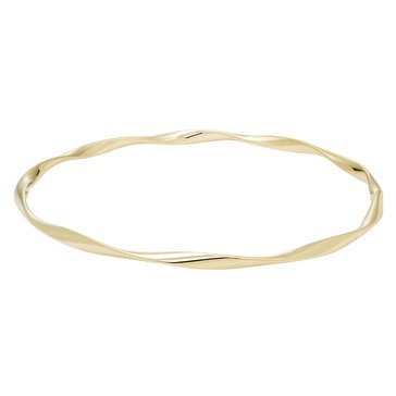 10K Polished Twist Slip On Bangle
