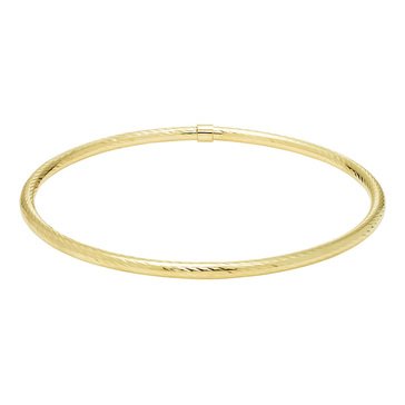10K Diamond Cut Slip On Bangle
