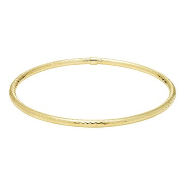 10K Diamond Cut Slip On Bangle