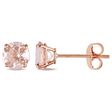 Sofia B. 14K Rose Gold 1 cttw Morganite Solitaire Stud Earrings