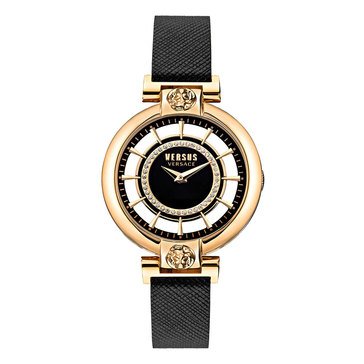 Versus by Versace Women's Silver Lake Leather Strap Watch