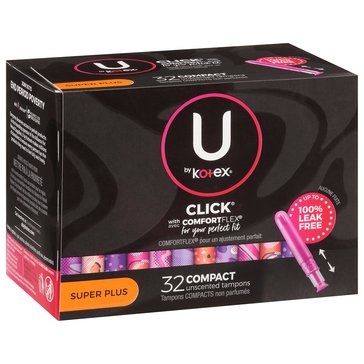 U by Kotex Click Compact Tampon Super Plus 32Ct