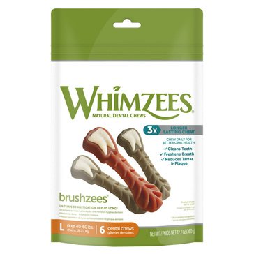 Whimzees Large Brushzees Dental Dog Chews