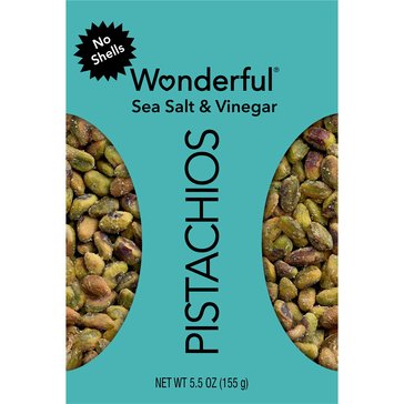 Wonderful Pistachios No Shells Salt & Vinegar Pistachios, 5.5oz
