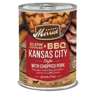 Merrick Slow-Cooked BBQ Kansas City Style Pork Recipe Wet Dog Food
