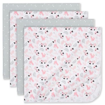 Just Born Baby Girl Bunnies Receiving Blanket Set 4-Pack