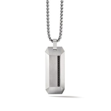 Bulova Black Diamond Dogtag Necklace