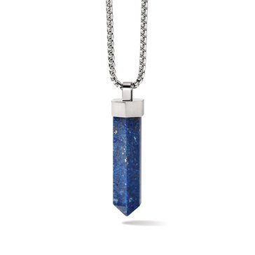 Bulova Faceted Lapis Pendant Necklace