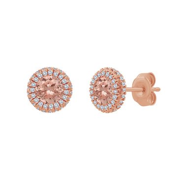 0.24 cttw Pink Gold Diamond Earrings
