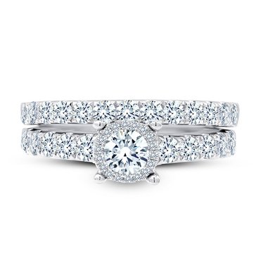 14K White Gold 1.50 cttw Diamond Bridal Set