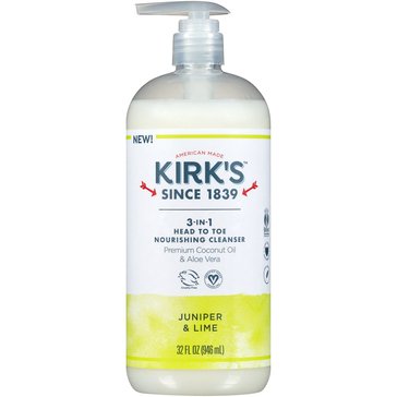 Kirks Naturals Juniper And Lime 3in1 Head To Toe Nourishing Cleanser