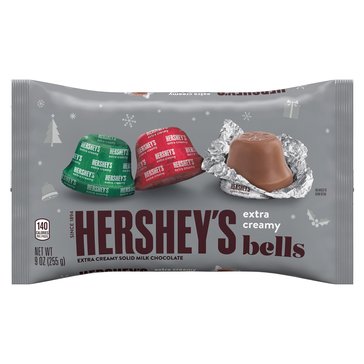 Hershey's Holiday Extra Creamy Solid Milk Chocolate Bells, 9oz