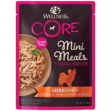 Wellness CORE Small Breed Mini Meals Shredded Chicken Turkey Dinner in Gravy Dog Food