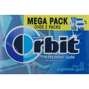 Orbit Mega Pack Sugar Free Peppermint Gum, 30-Pieces