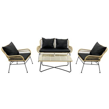 Harbor Home Davie Rattan 4-Piece Chat Set