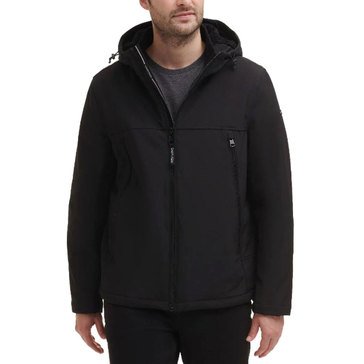 Calvin Klein Men's Soft Shell Sherpa Lined Hooded Jacket