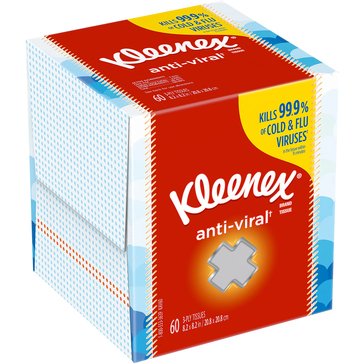 Kleenex Anti-Viral Upright Facial Tissue, 60-count