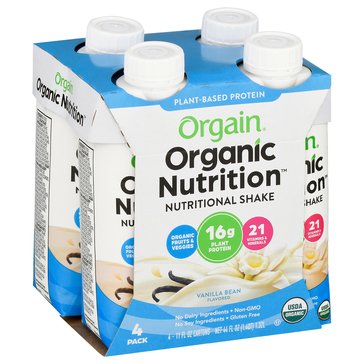 Orgain Organic Nutrition Vegan Protein Ready to Drink Shake, 4-pack