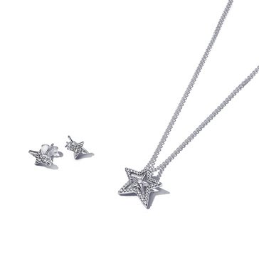 Pandora Sparkling Asymetric Star Jewelry Gift Set