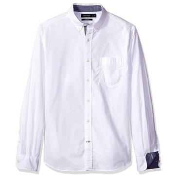 Nautica Men's Solid Poplin Long Sleeve Shirt