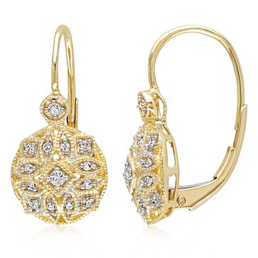 Sofia B. 1/8 cttw Diamond Vintage Leverback Earrings