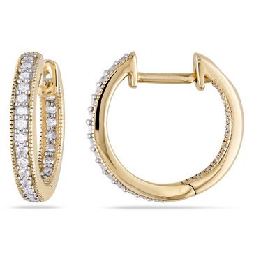 Sofia B. 1/4 cttw Diamond Inside Outside Hoop Earrings