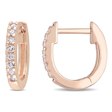 Sofia B. 10K Rose Gold 1/10 cttw Diamond Hoop Earrings