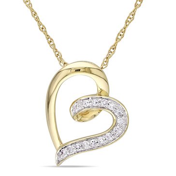 Sofia B. 10K Yellow Gold Diamond Heart Pendant