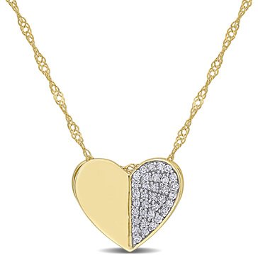 Sofia B. 10K Yellow Gold 1/10 cttw Diamond Heart Pendant